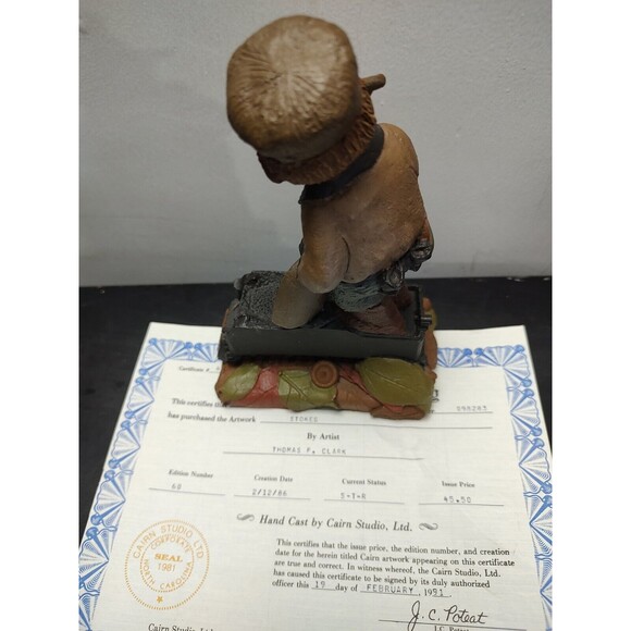 Tom Clark Gnome Cairn Studio Stokes #60  1986 Gnome with Coal Tender Train COA - Picture 10 of 12